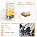 Rolling Storage Cart Organizer with 10 Compartments and 4 Universal Casters - Gallery View 44 of 66